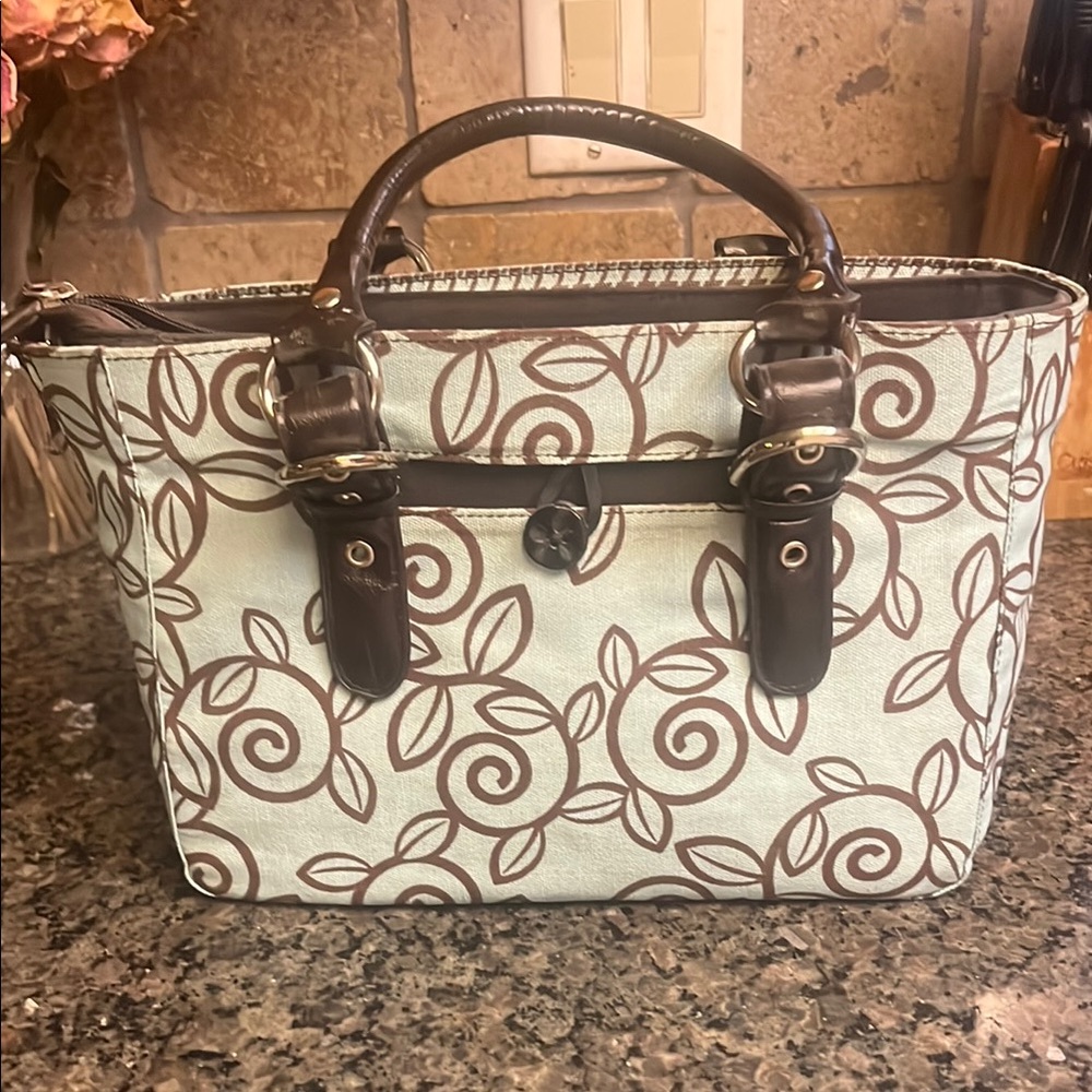 Luvali 3-in-1 Stylish Turquoise/Brown Women's Bag NWOT
